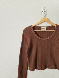 Madewell Brown Crop Waffle Tee (L)