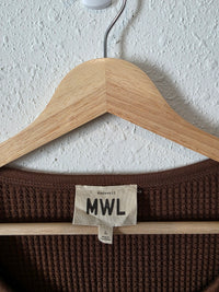 Madewell Brown Crop Waffle Tee (L)