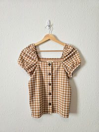 Madewell Gingham Square Neck Top (XXS)