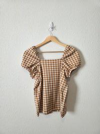 Madewell Gingham Square Neck Top (XXS)