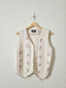 Vintage Floral Embroidered Vest (S)