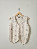 Vintage Floral Embroidered Vest (S)