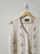 Vintage Floral Embroidered Vest (S)