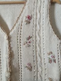 Vintage Floral Embroidered Vest (S)