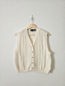 Vintage Cable Knit Sweater Vest (M)