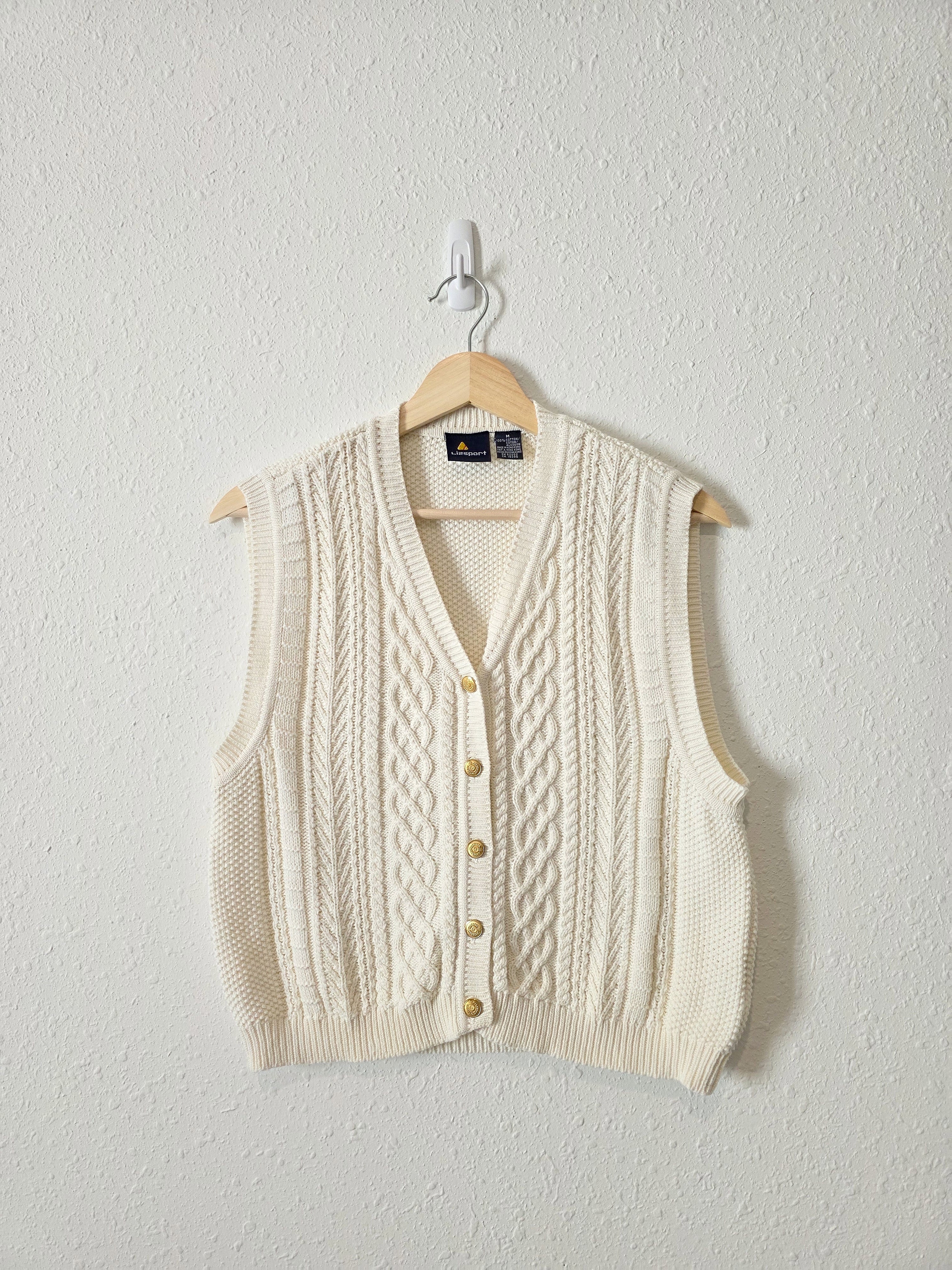 Vintage Cable Knit Sweater Vest (M)
