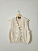 Vintage Cable Knit Sweater Vest (M)