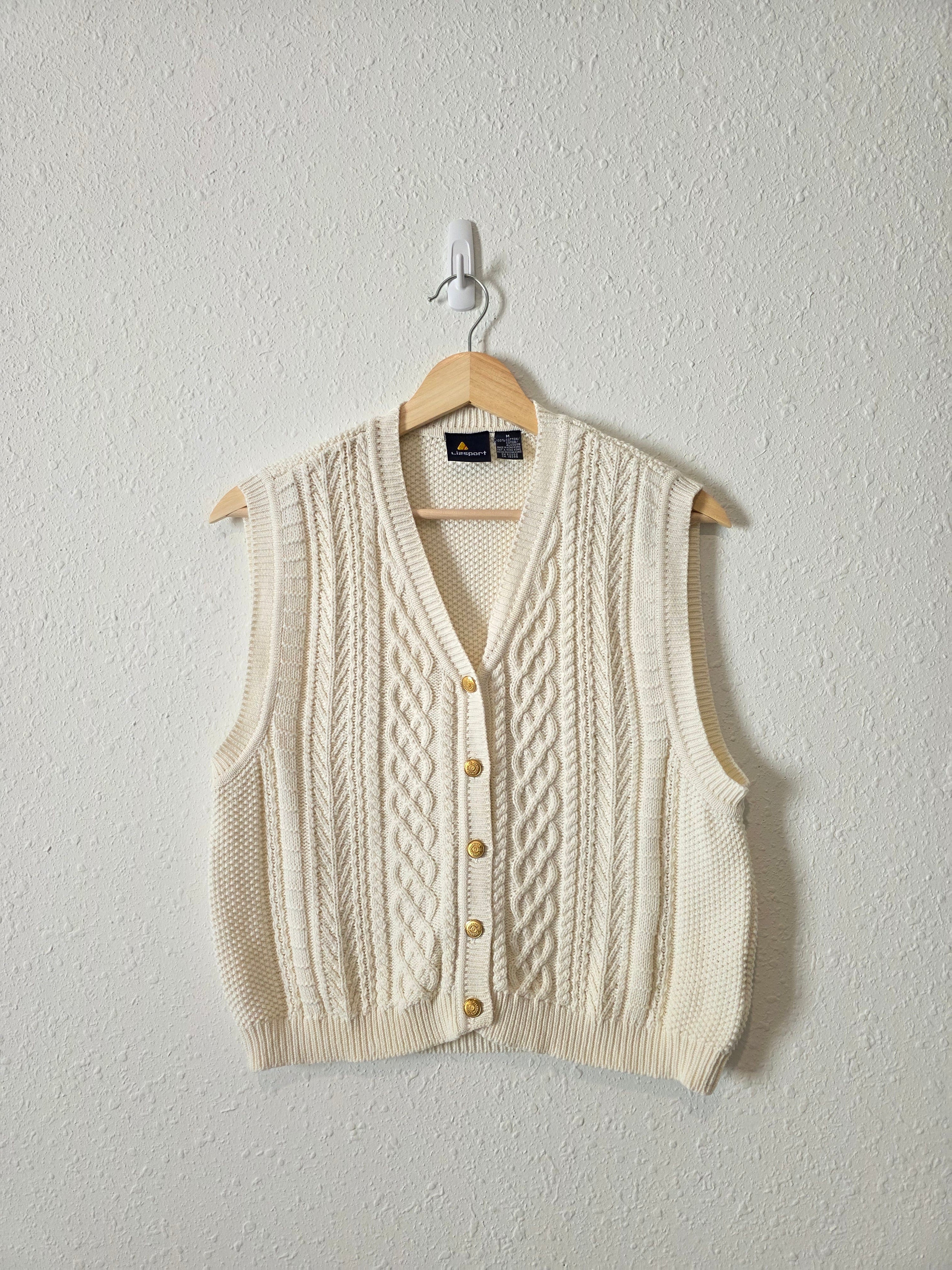 Vintage Cable Knit Sweater Vest (M)