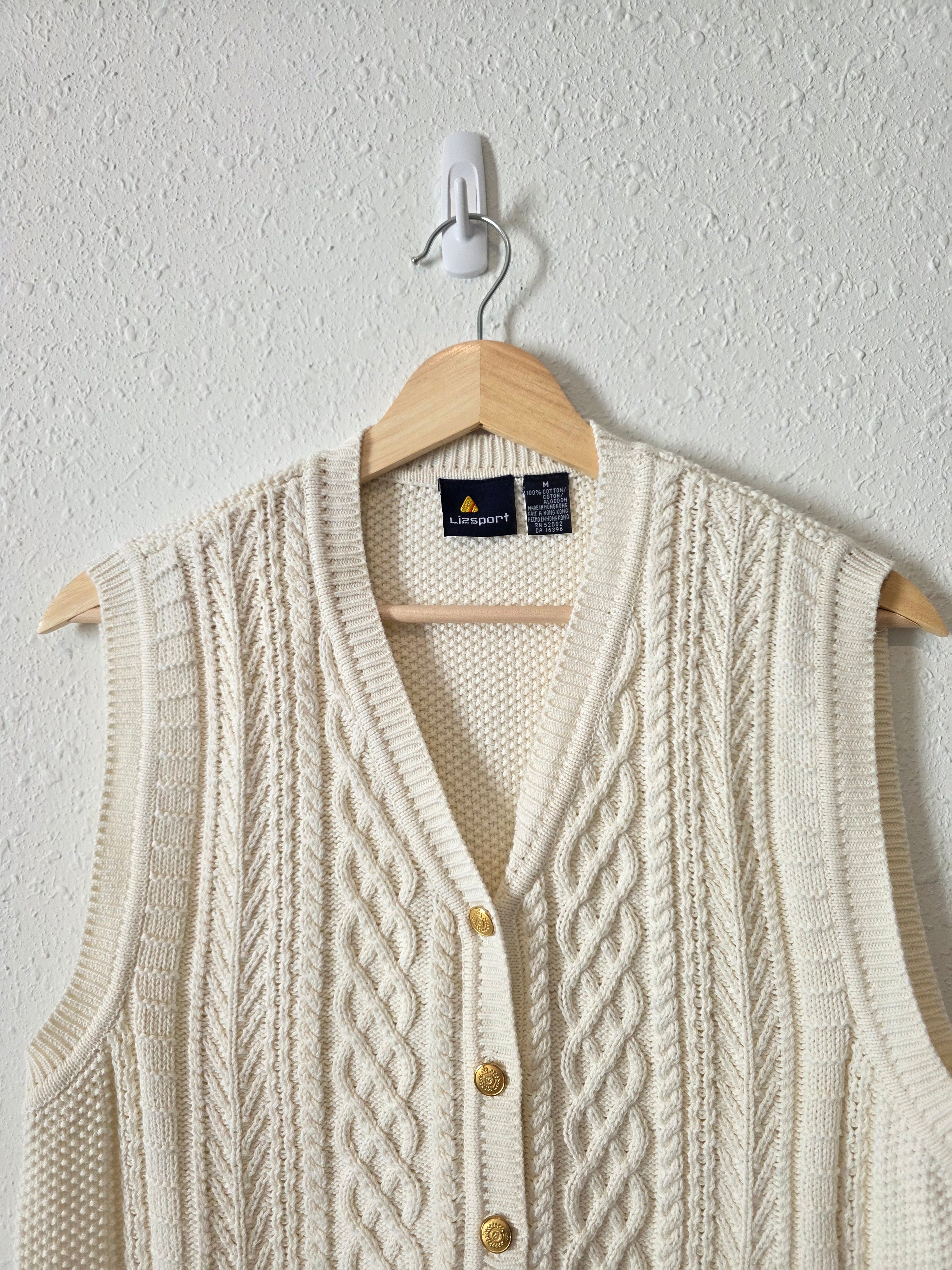 Vintage Cable Knit Sweater Vest (M)