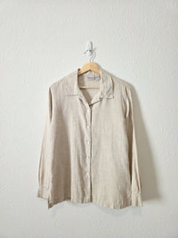 Vintage Linen Button Up Shirt (M)