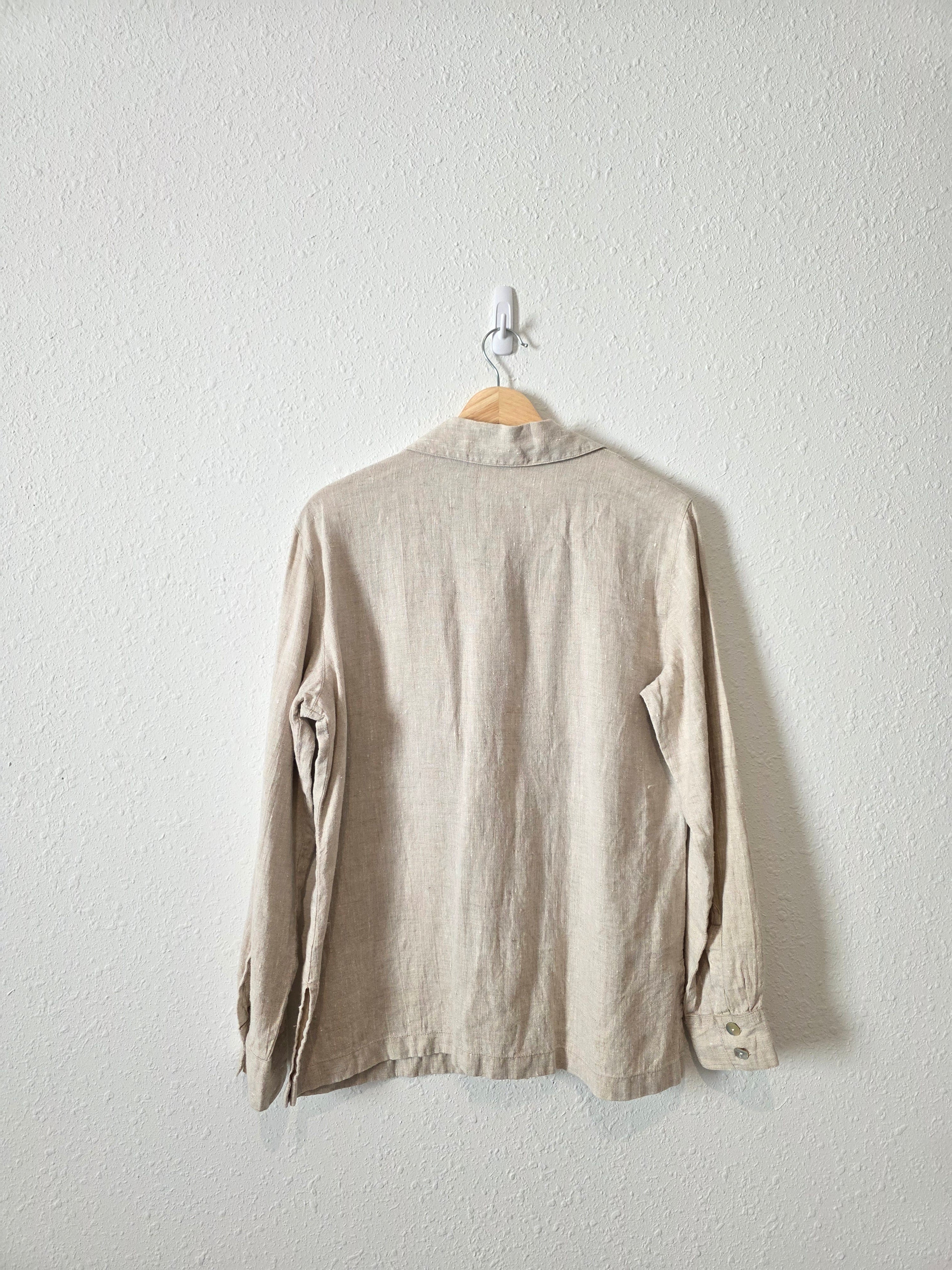 Vintage Linen Button Up Shirt (M)