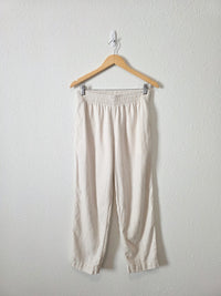 Linen Blend Straight Pants (S)