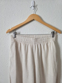Linen Blend Straight Pants (S)