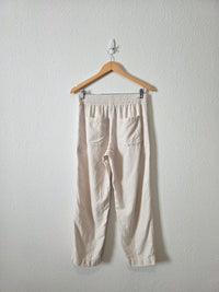 Linen Blend Straight Pants (S)