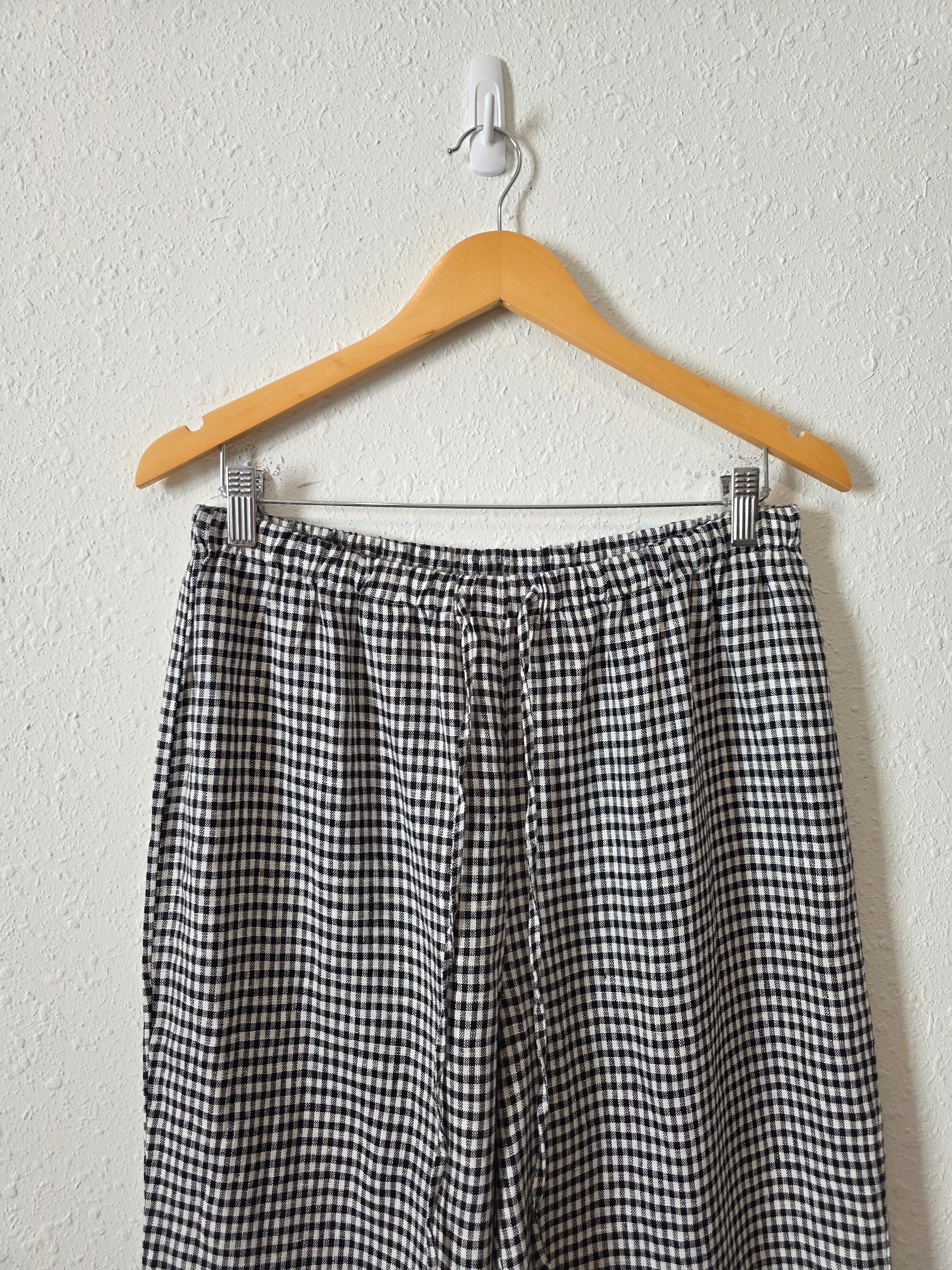 Reformation Gingham Wide Leg Linen Pants (M)