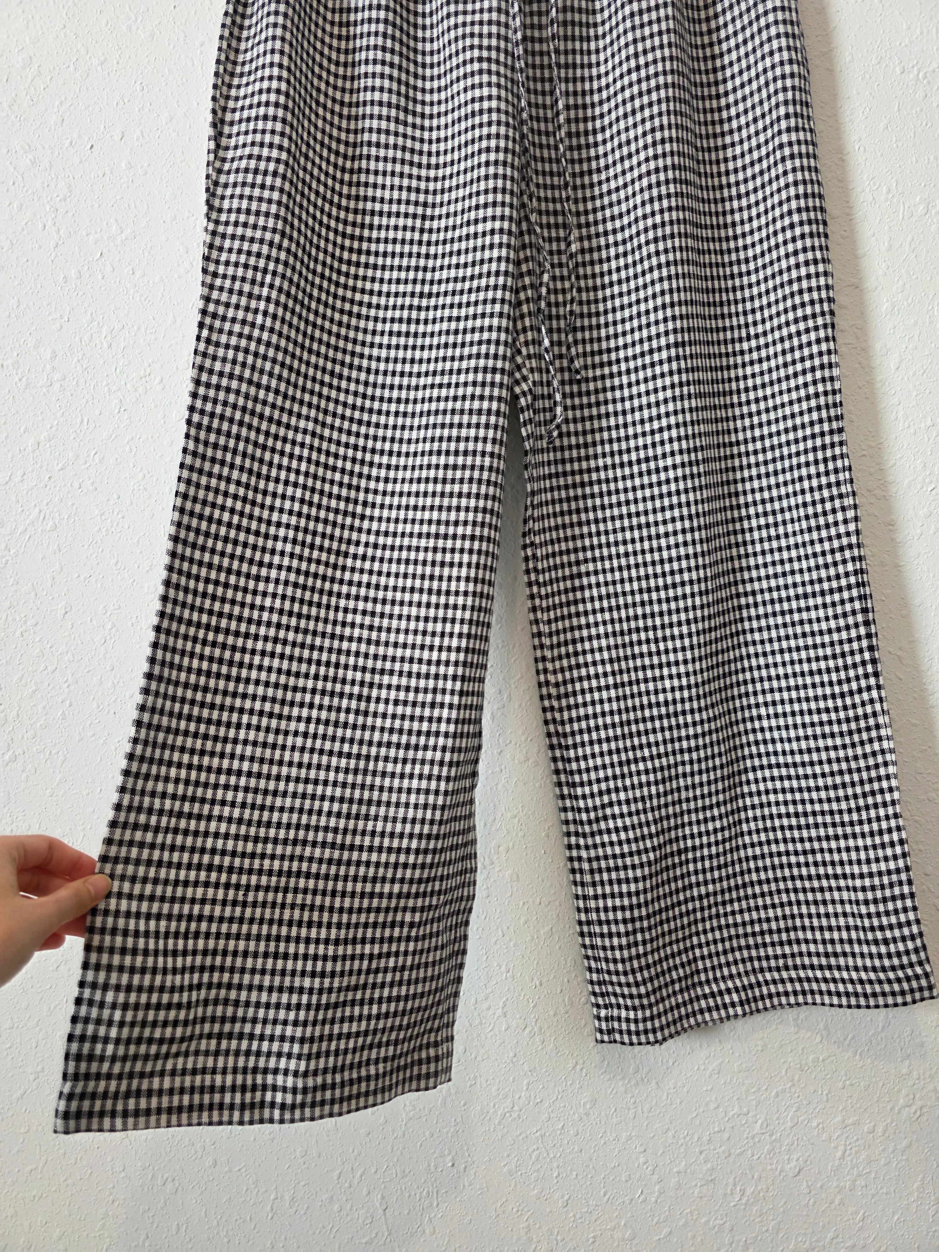 Reformation Gingham Wide Leg Linen Pants (M)