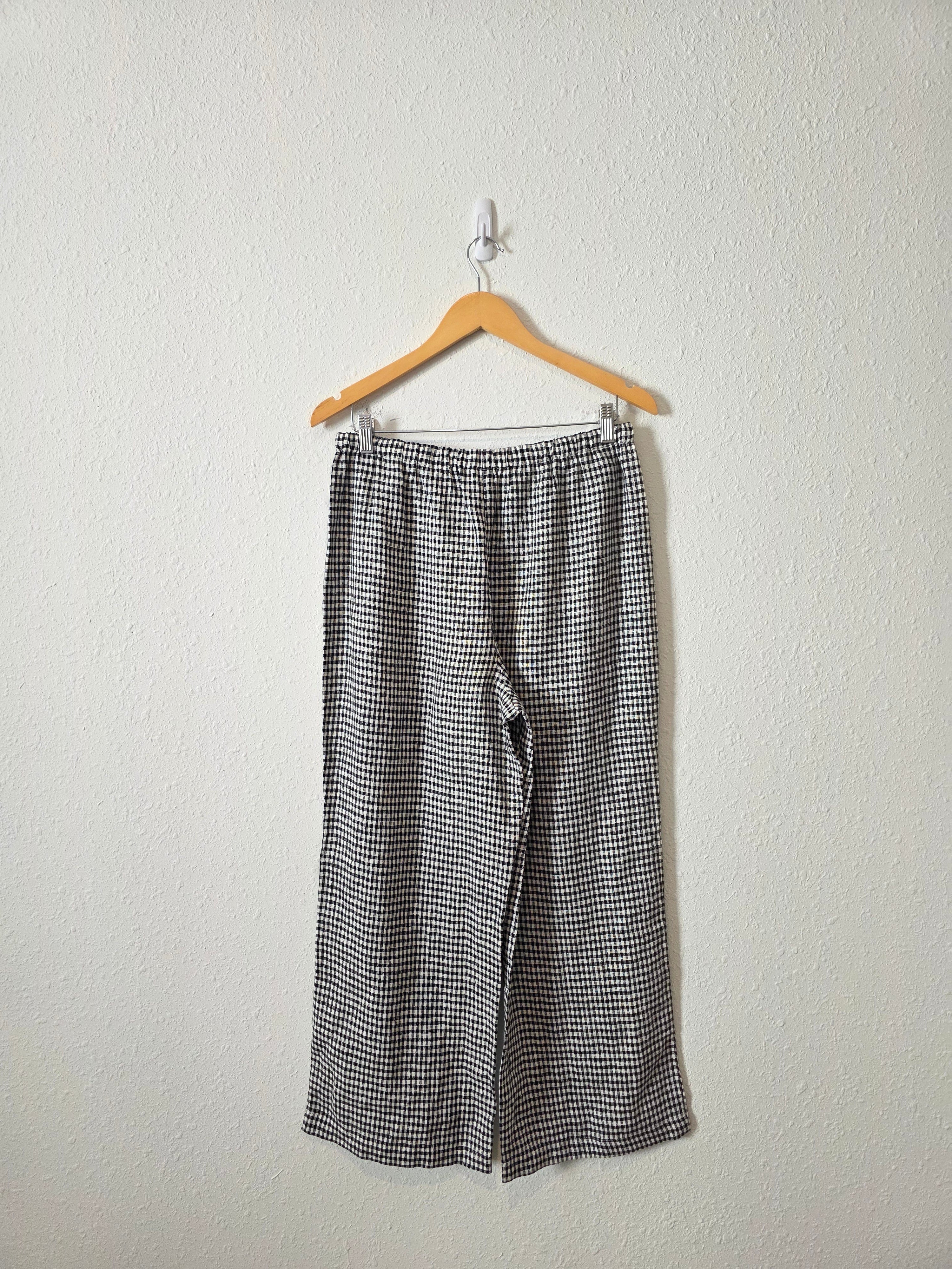 Reformation Gingham Wide Leg Linen Pants (M)