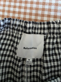 Reformation Gingham Wide Leg Linen Pants (M)