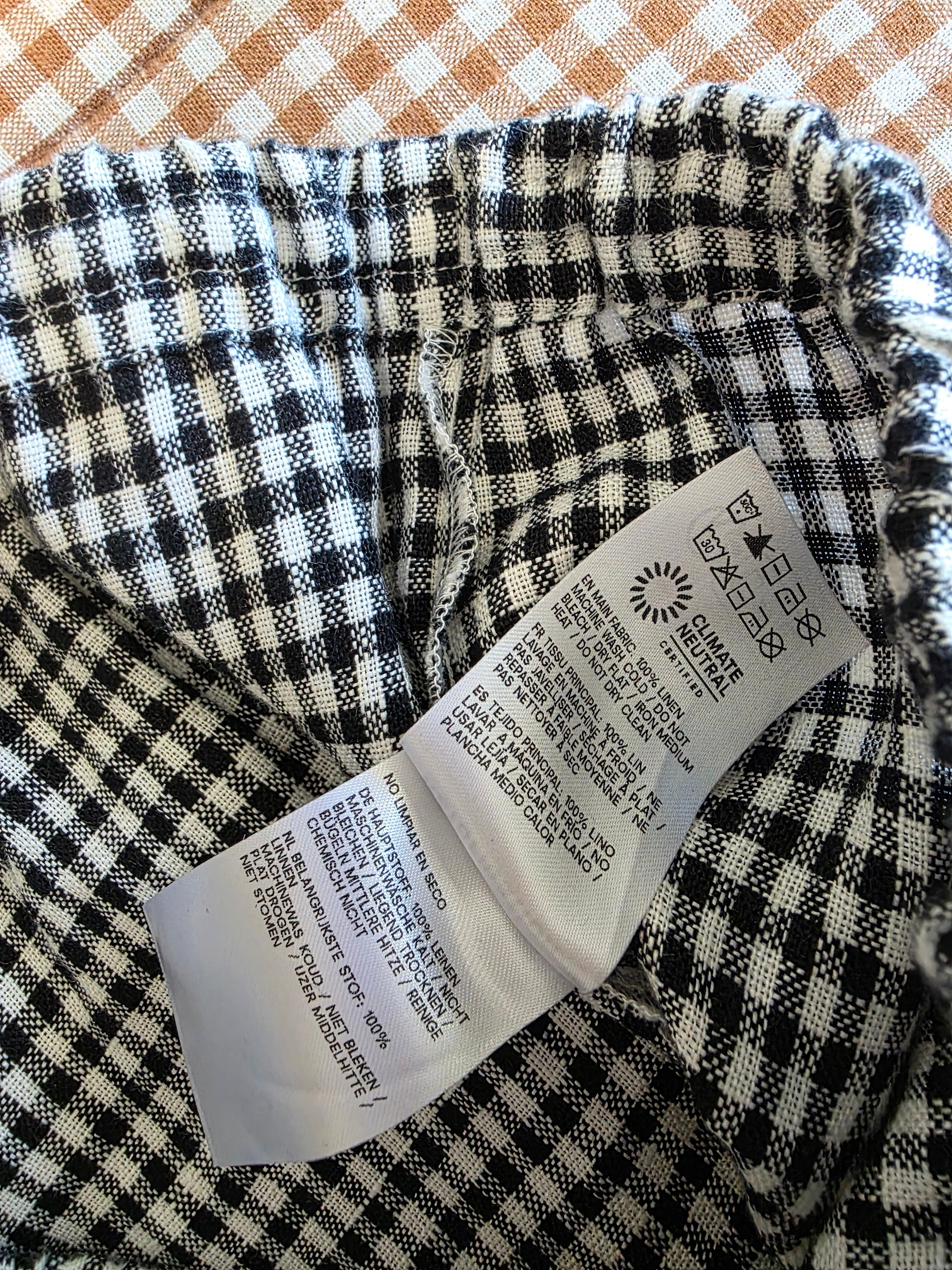 Reformation Gingham Wide Leg Linen Pants (M)