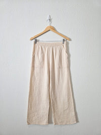 Neutral Gauze Wide Leg Pants (S)
