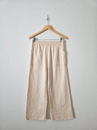 Neutral Gauze Wide Leg Pants (S)