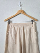 Neutral Gauze Wide Leg Pants (S)