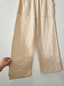 Neutral Gauze Wide Leg Pants (S)