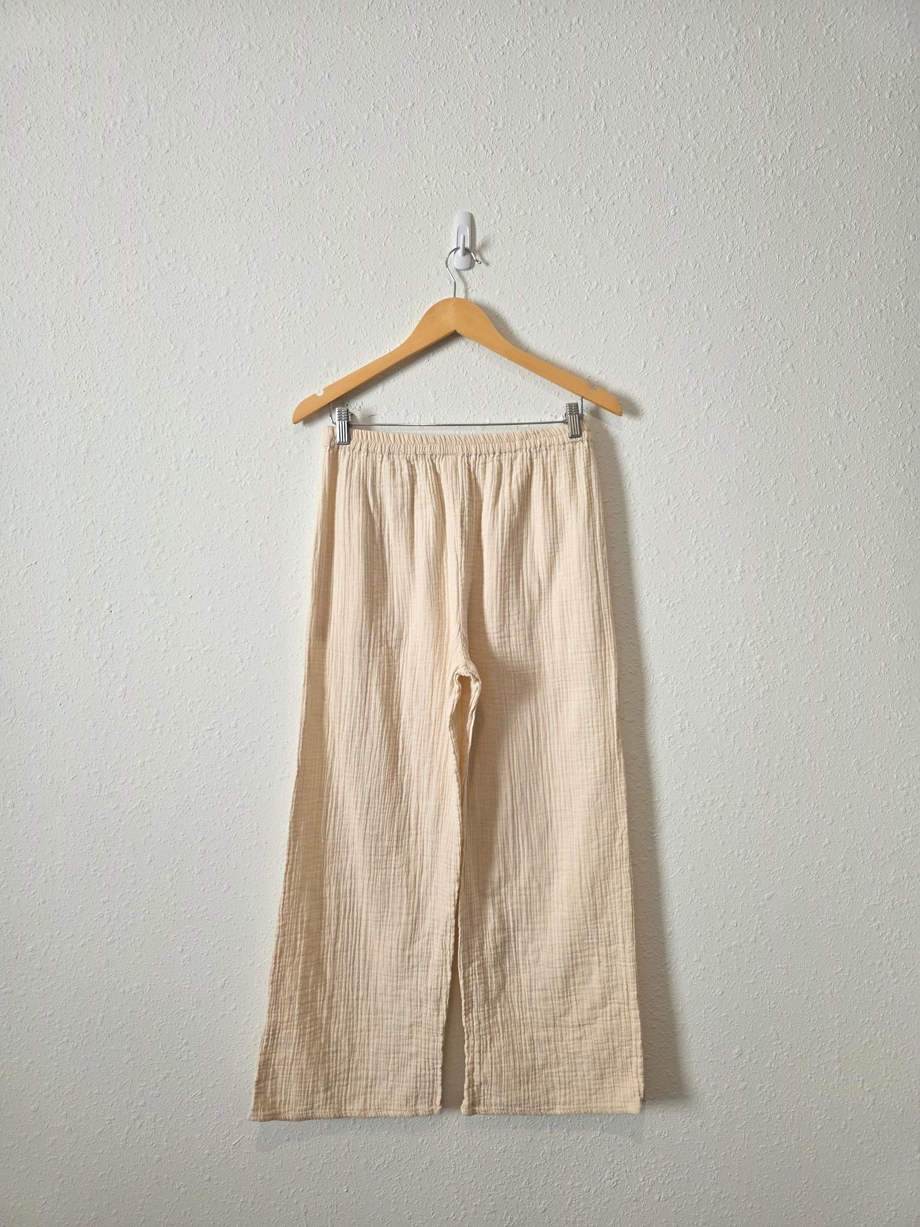 Neutral Gauze Wide Leg Pants (S)