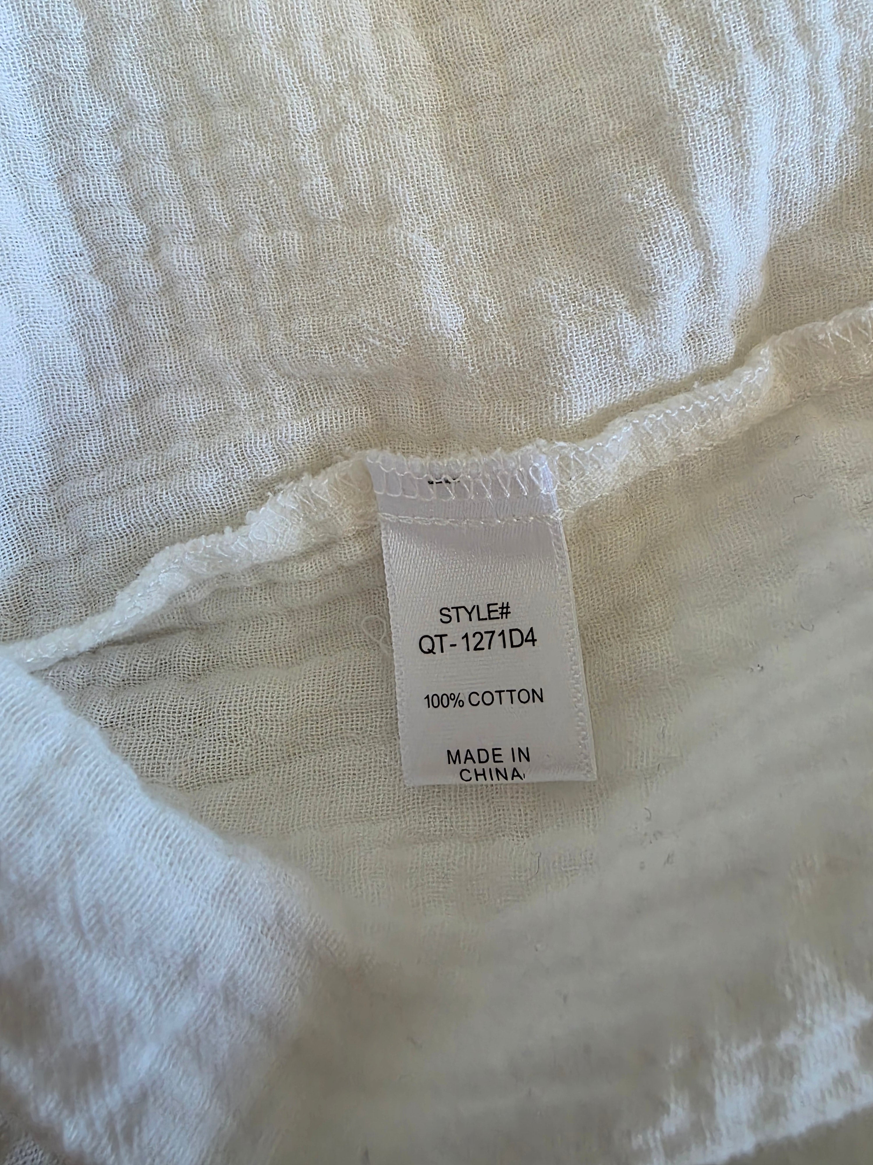 Zenana Cotton Gauze Button Up (XL)