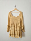 Yellow Floral Smocked Dress (S)