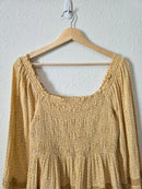 Yellow Floral Smocked Dress (S)