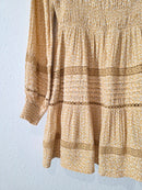 Yellow Floral Smocked Dress (S)