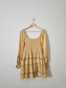 Yellow Floral Smocked Dress (S)