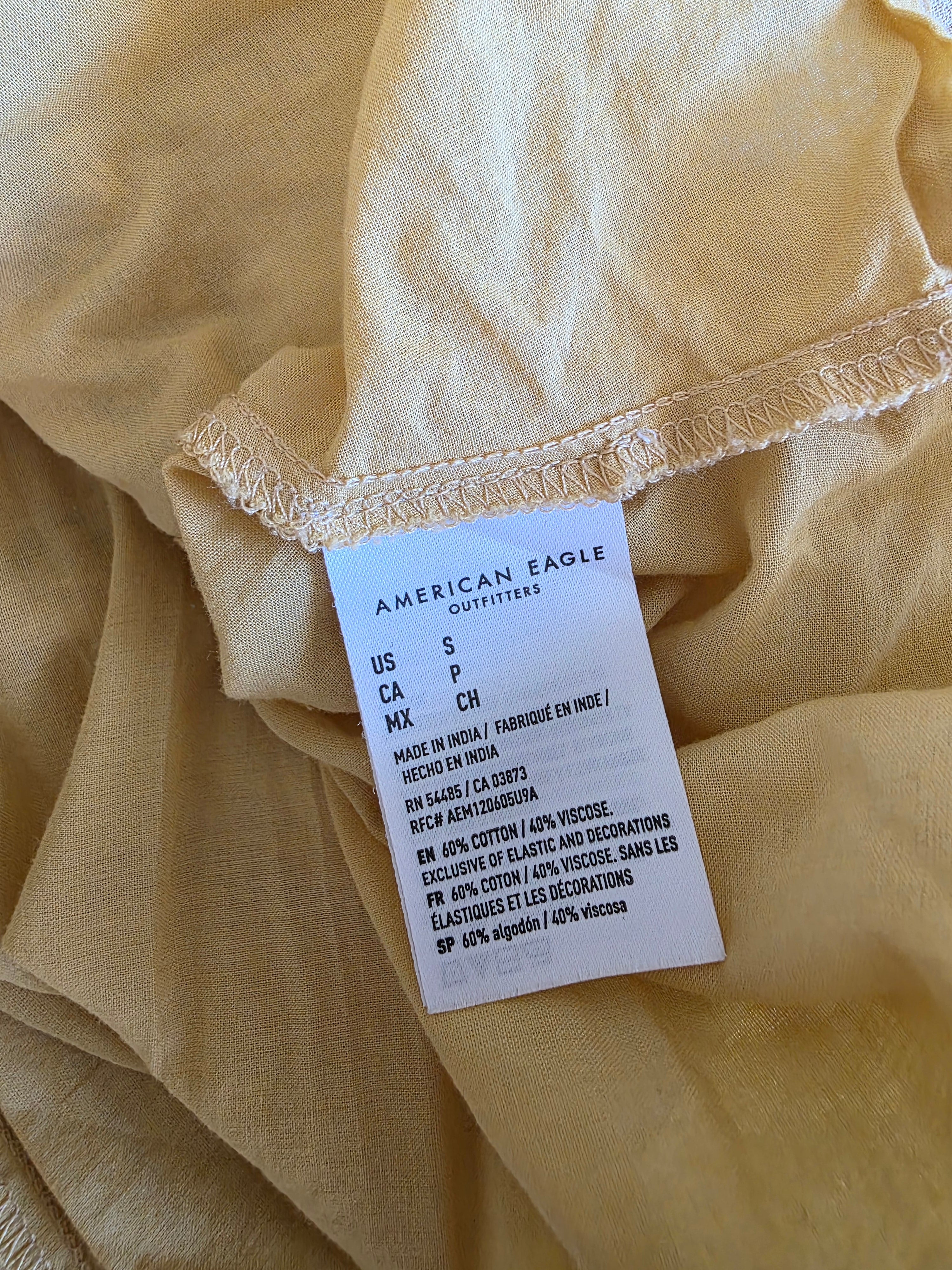 Yellow Floral Smocked Dress (S)