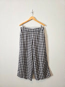 Loft Gingham Wide Leg Pants (M)