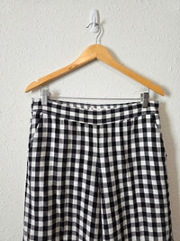 Loft Gingham Wide Leg Pants (M)
