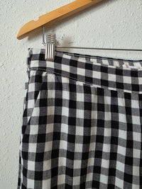 Loft Gingham Wide Leg Pants (M)