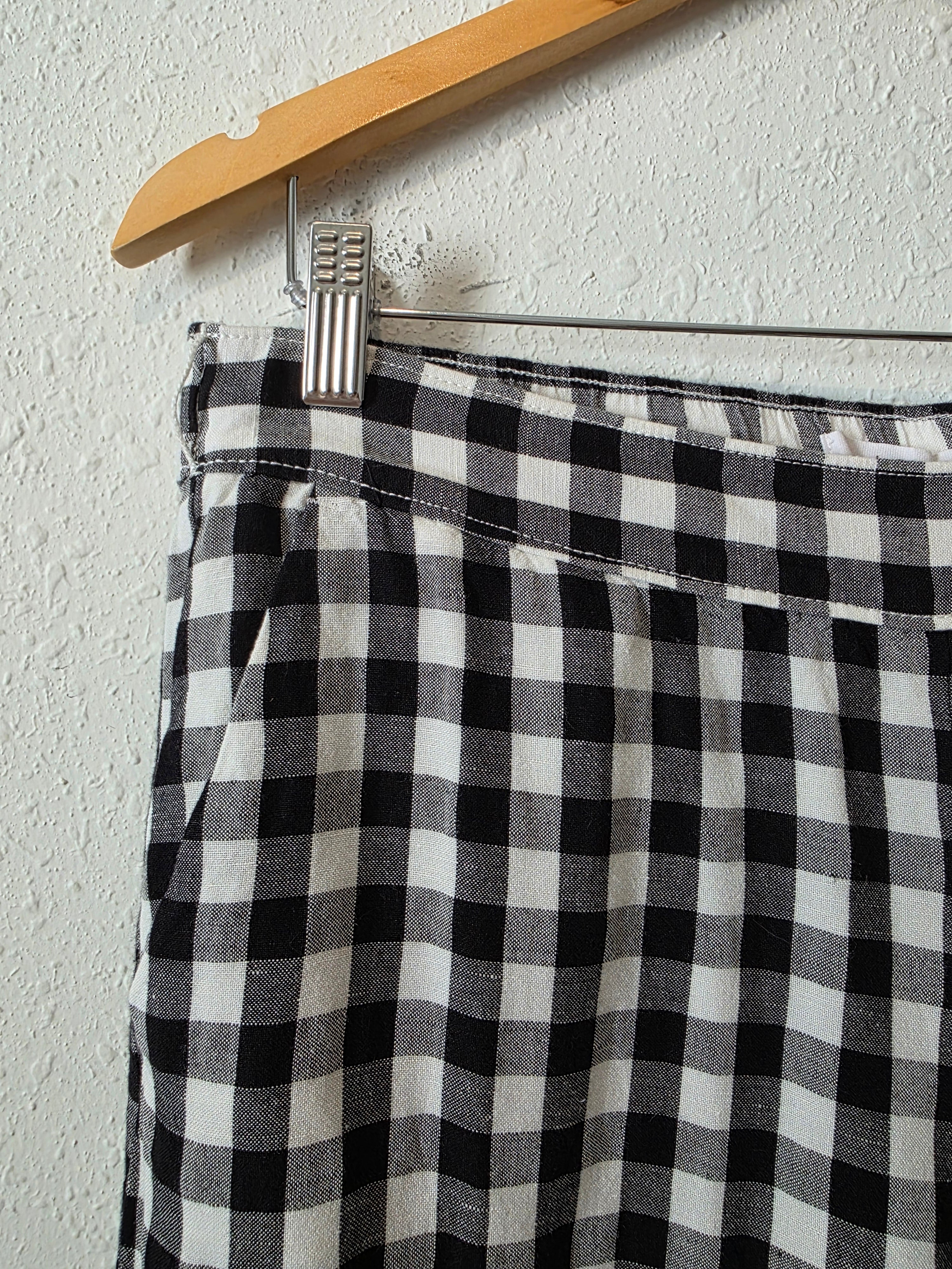 Loft Gingham Wide Leg Pants (M)