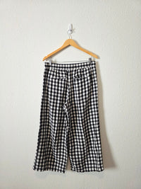 Loft Gingham Wide Leg Pants (M)