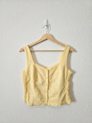 Yellow Linen Blend Tank (S)