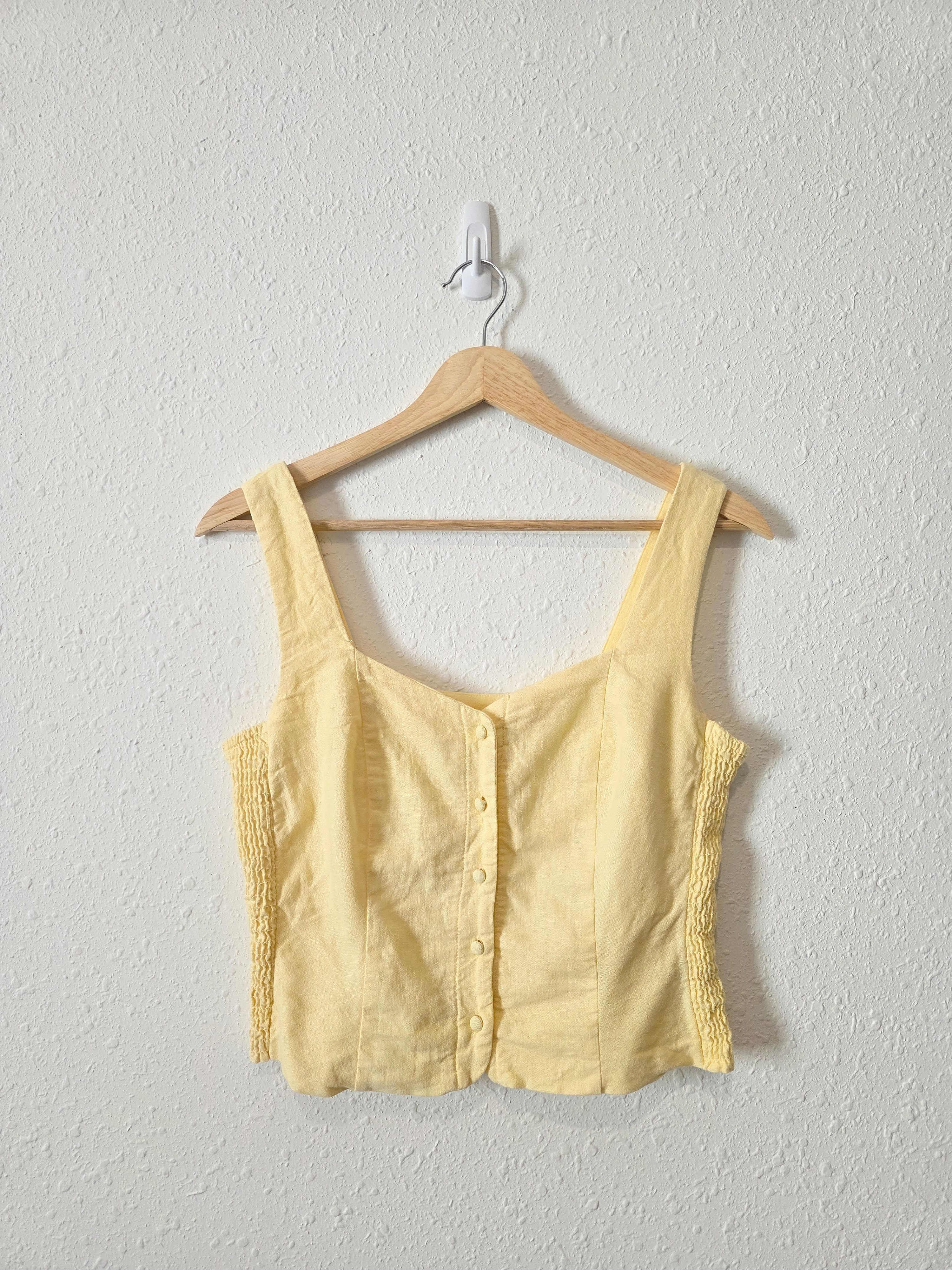 Yellow Linen Blend Tank (S)