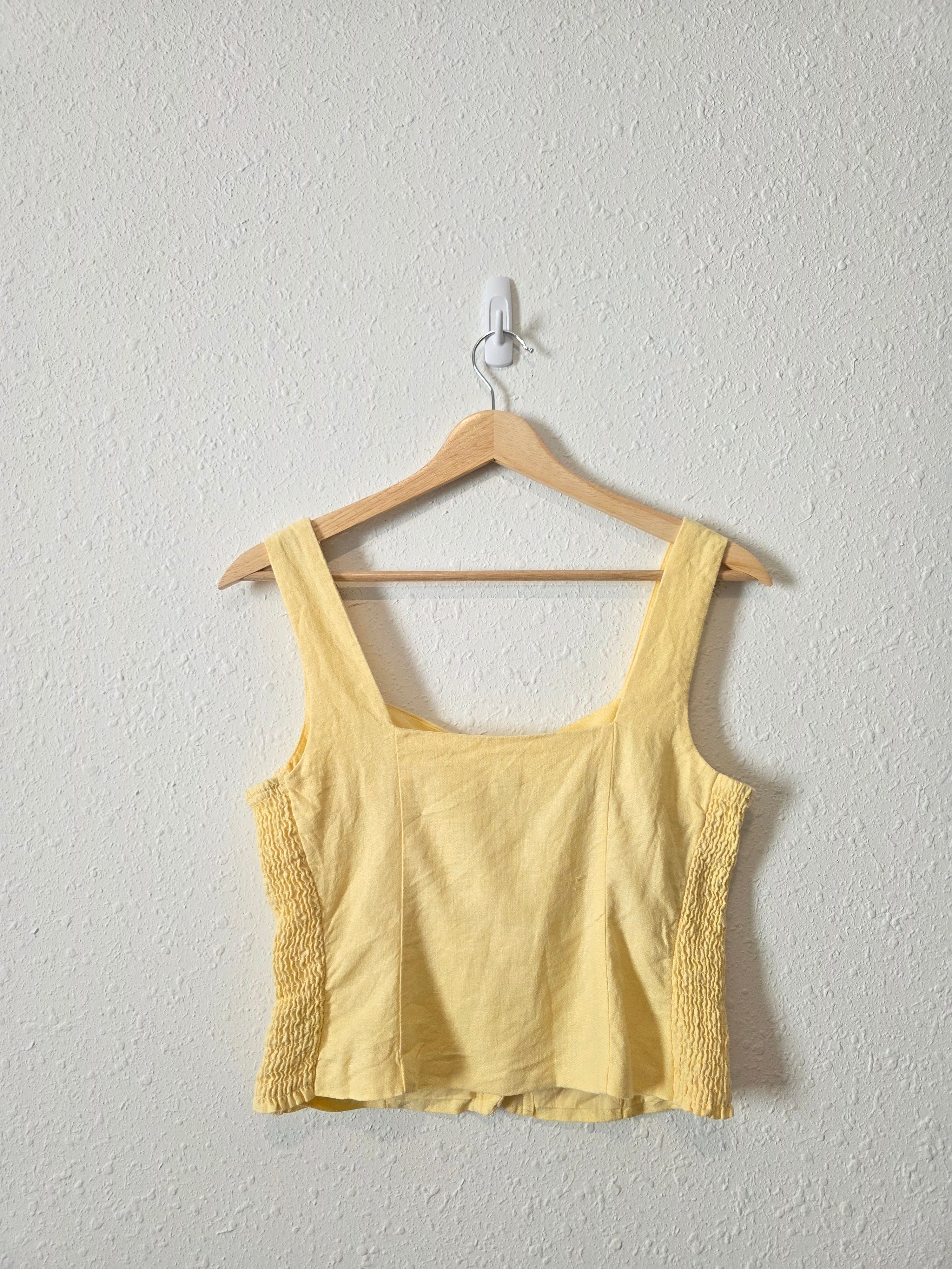 Yellow Linen Blend Tank (S)