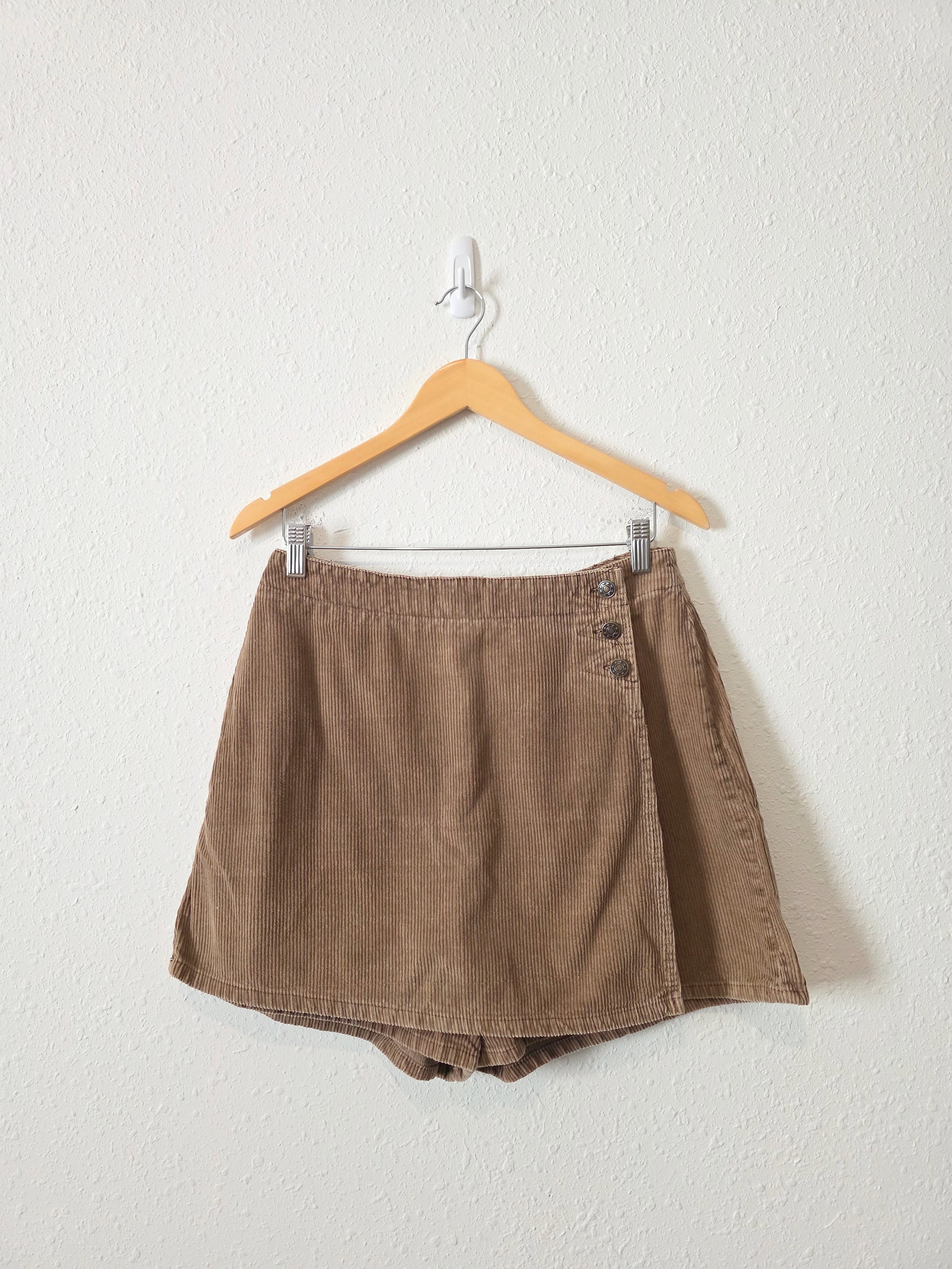 Vintage Brown Corduroy Mini Skort (M)