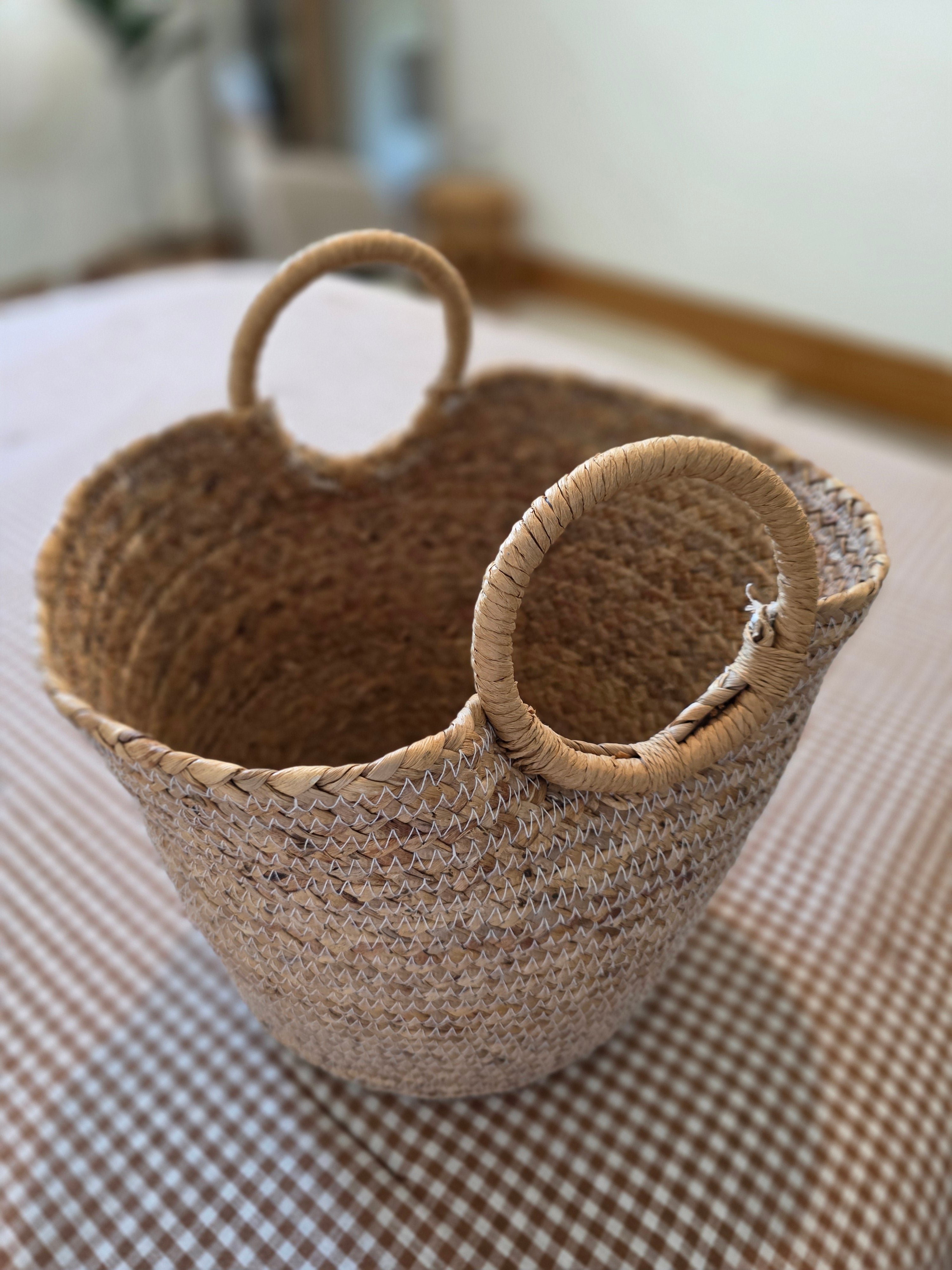 Small Raffia Basket Tote