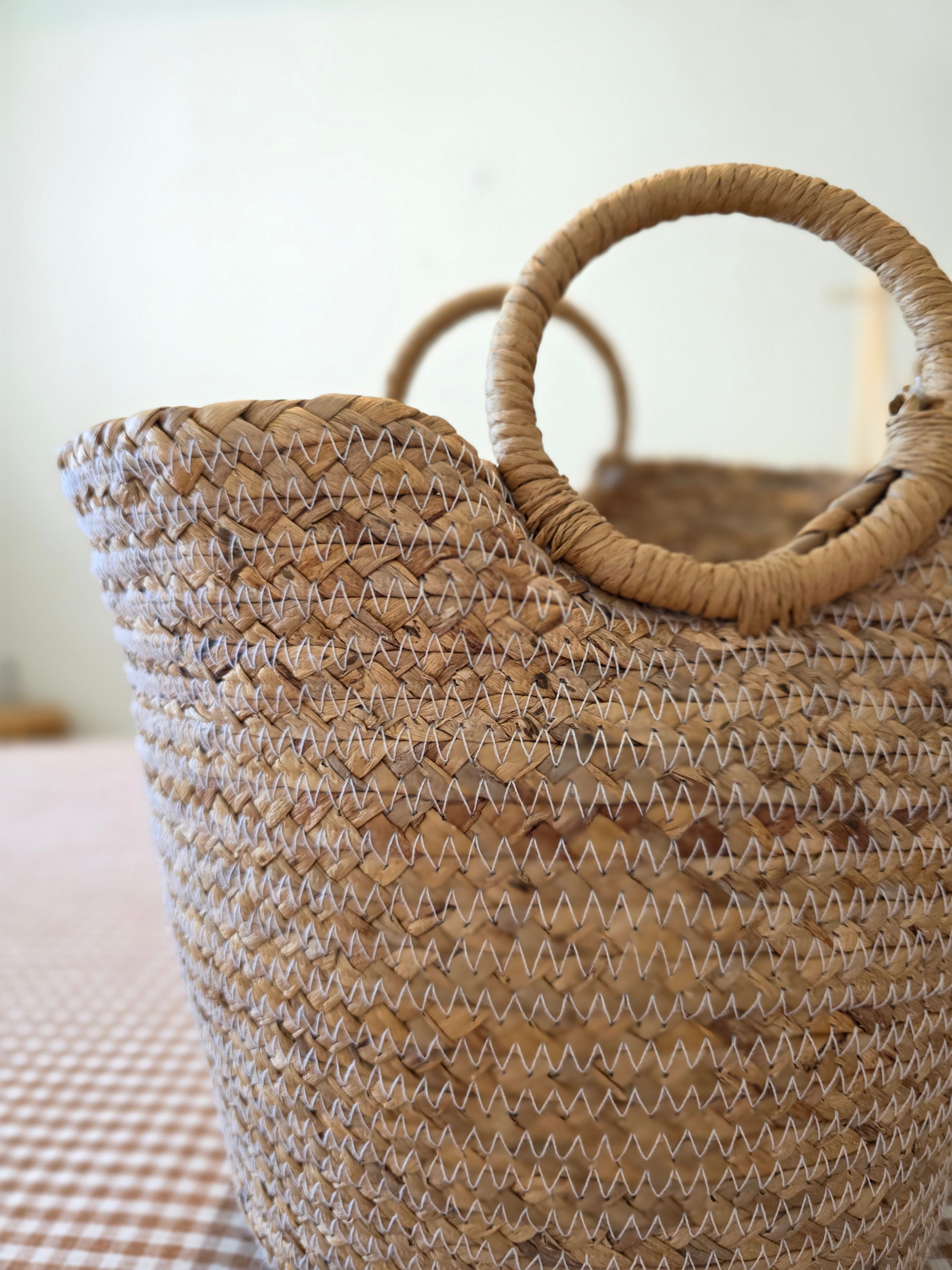 Small Raffia Basket Tote