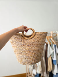 Small Raffia Basket Tote