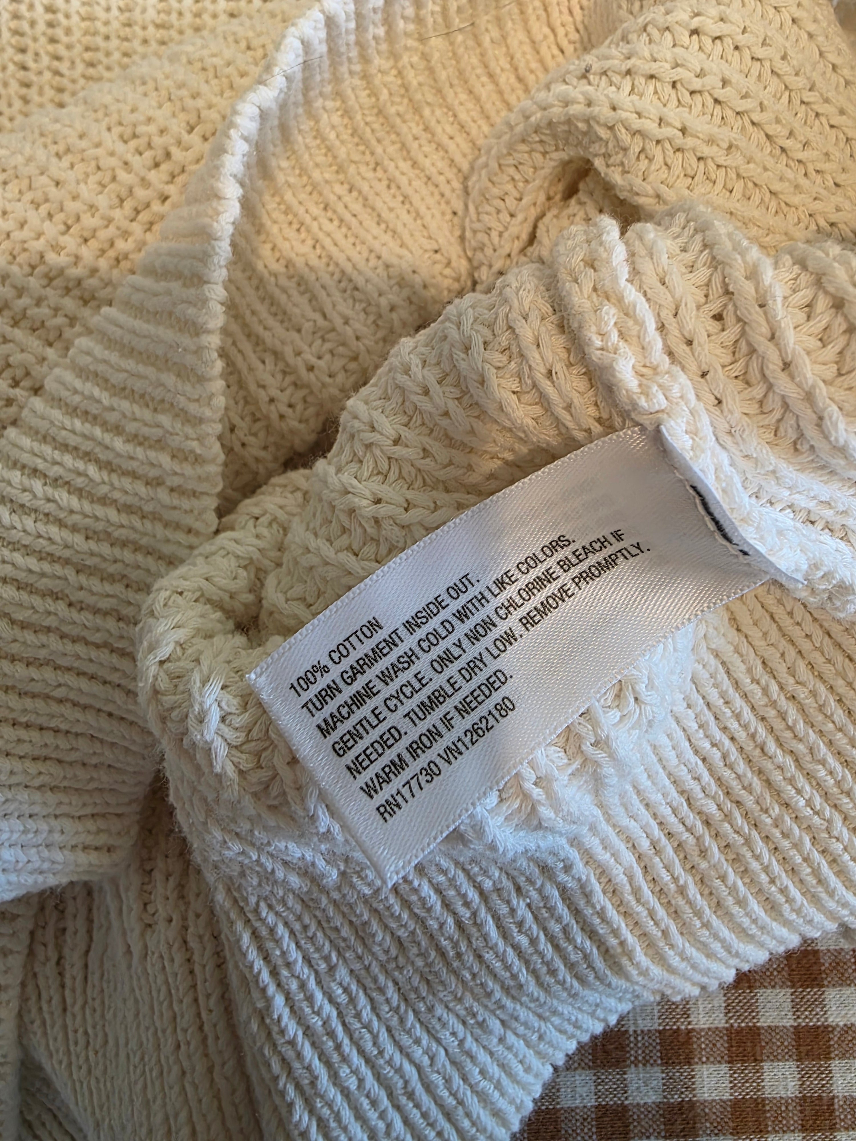 Relaxed Cotton Knit Top (XL)