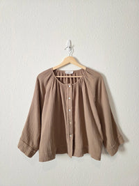 Carly Jean Brown Gauze Top (S)