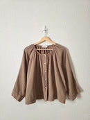 Carly Jean Brown Gauze Top (S)