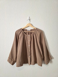 Carly Jean Brown Gauze Top (S)